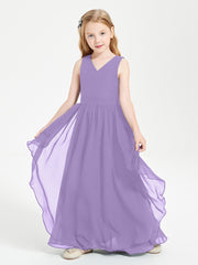 Boho Sleeveless Junior Chiffon Bridesmaids Gown Tahiti