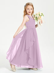 Boho Sleeveless Junior Chiffon Bridesmaids Gown Wisteria