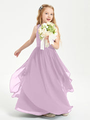 Boho Sleeveless Junior Chiffon Bridesmaids Gown Wisteria