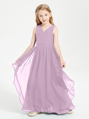 Boho Sleeveless Junior Chiffon Bridesmaids Gown Wisteria