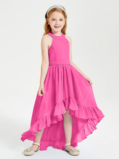 Trendy Boho Junior Bridesmaid Dresses Asymmetrical Cascading Skirt Azalea