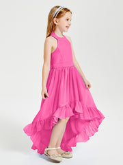 Trendy Boho Junior Bridesmaid Dresses Asymmetrical Cascading Skirt Azalea