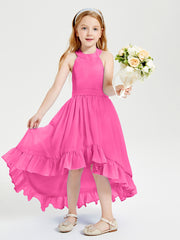 Trendy Boho Junior Bridesmaid Dresses Asymmetrical Cascading Skirt Azalea
