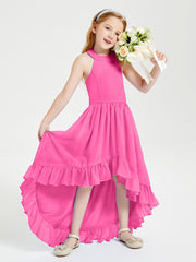 Trendy Boho Junior Bridesmaid Dresses Asymmetrical Cascading Skirt Azalea