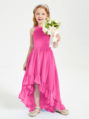 Trendy Boho Junior Bridesmaid Dresses Asymmetrical Cascading Skirt Azalea