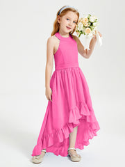 Trendy Boho Junior Bridesmaid Dresses Asymmetrical Cascading Skirt Azalea