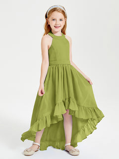 Trendy Boho Junior Bridesmaid Dresses Asymmetrical Cascading Skirt Clover