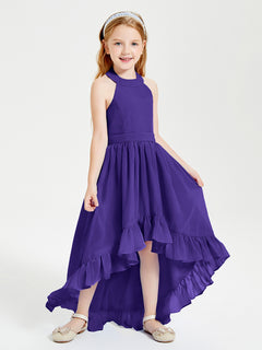 Trendy Boho Junior Bridesmaid Dresses Asymmetrical Cascading Skirt Regency