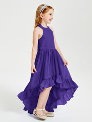 Trendy Boho Junior Bridesmaid Dresses Asymmetrical Cascading Skirt Regency