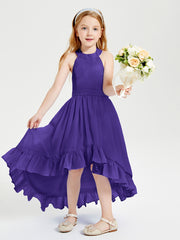 Trendy Boho Junior Bridesmaid Dresses Asymmetrical Cascading Skirt Regency