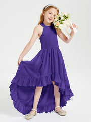 Trendy Boho Junior Bridesmaid Dresses Asymmetrical Cascading Skirt Regency