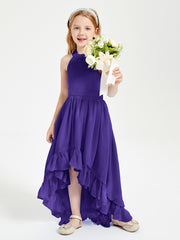 Trendy Boho Junior Bridesmaid Dresses Asymmetrical Cascading Skirt Regency