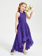 Trendy Boho Junior Bridesmaid Dresses Asymmetrical Cascading Skirt Regency
