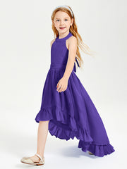 Trendy Boho Junior Bridesmaid Dresses Asymmetrical Cascading Skirt Regency