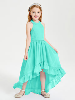 Trendy Boho Junior Bridesmaid Dresses Asymmetrical Cascading Skirt Spa