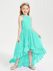 Trendy Boho Junior Bridesmaid Dresses Asymmetrical Cascading Skirt Spa