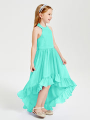 Trendy Boho Junior Bridesmaid Dresses Asymmetrical Cascading Skirt Spa