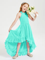Trendy Boho Junior Bridesmaid Dresses Asymmetrical Cascading Skirt Spa