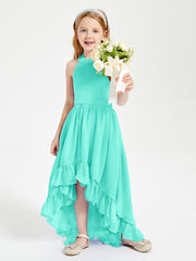 Trendy Boho Junior Bridesmaid Dresses Asymmetrical Cascading Skirt Spa