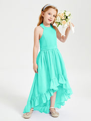 Trendy Boho Junior Bridesmaid Dresses Asymmetrical Cascading Skirt Spa