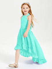 Trendy Boho Junior Bridesmaid Dresses Asymmetrical Cascading Skirt Spa