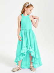 Trendy Boho Junior Bridesmaid Dresses Asymmetrical Cascading Skirt Spa