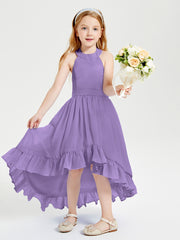 Trendy Boho Junior Bridesmaid Dresses Asymmetrical Cascading Skirt Tahiti