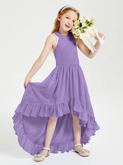 Trendy Boho Junior Bridesmaid Dresses Asymmetrical Cascading Skirt Tahiti