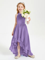 Trendy Boho Junior Bridesmaid Dresses Asymmetrical Cascading Skirt Tahiti