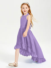Trendy Boho Junior Bridesmaid Dresses Asymmetrical Cascading Skirt Tahiti