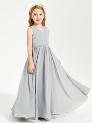 Chic Elegant Sleeveless Dresses for Junior Bridesmaids Silver