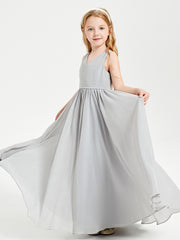 Chic Elegant Sleeveless Dresses for Junior Bridesmaids Silver