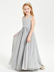 Chic Elegant Sleeveless Dresses for Junior Bridesmaids Silver