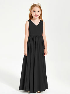 Chic Elegant Sleeveless Dresses for Junior Bridesmaids Black