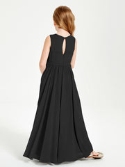 Chic Elegant Sleeveless Dresses for Junior Bridesmaids Black