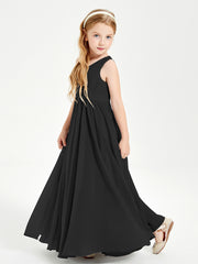 Chic Elegant Sleeveless Dresses for Junior Bridesmaids Black