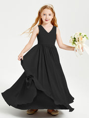 Chic Elegant Sleeveless Dresses for Junior Bridesmaids Black