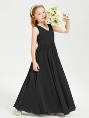 Chic Elegant Sleeveless Dresses for Junior Bridesmaids Black