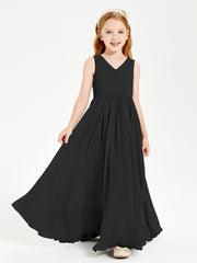 Chic Elegant Sleeveless Dresses for Junior Bridesmaids Black