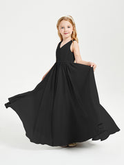 Chic Elegant Sleeveless Dresses for Junior Bridesmaids Black