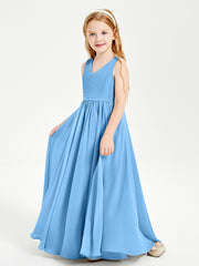 Chic Elegant Sleeveless Dresses for Junior Bridesmaids Blue