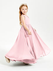 Chic Elegant Sleeveless Dresses for Junior Bridesmaids Blushing Pink