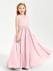 Chic Elegant Sleeveless Dresses for Junior Bridesmaids Blushing Pink