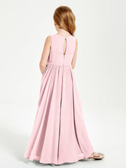 Chic Elegant Sleeveless Dresses for Junior Bridesmaids Blushing Pink