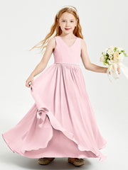 Chic Elegant Sleeveless Dresses for Junior Bridesmaids Blushing Pink