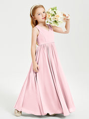 Chic Elegant Sleeveless Dresses for Junior Bridesmaids Blushing Pink