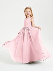 Chic Elegant Sleeveless Dresses for Junior Bridesmaids Blushing Pink