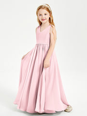 Chic Elegant Sleeveless Dresses for Junior Bridesmaids Blushing Pink