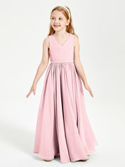 Chic Elegant Sleeveless Dresses for Junior Bridesmaids Blushing Pink