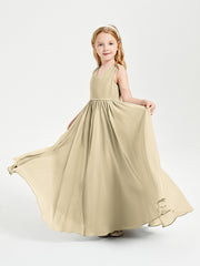 Chic Elegant Sleeveless Dresses for Junior Bridesmaids Champagne